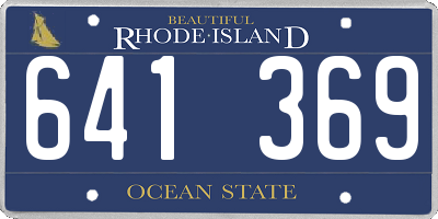 RI license plate 641369