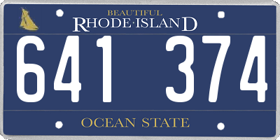 RI license plate 641374