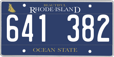 RI license plate 641382
