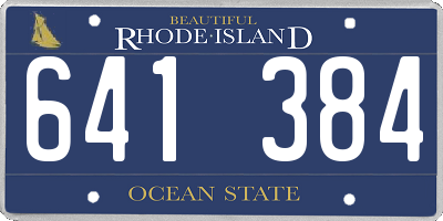 RI license plate 641384