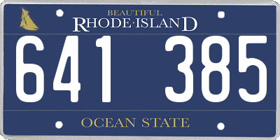 RI license plate 641385
