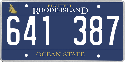 RI license plate 641387