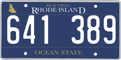 RI license plate 641389