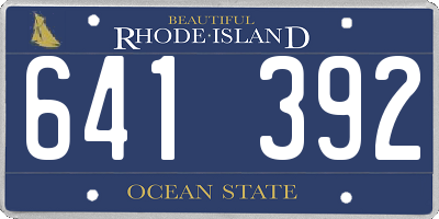RI license plate 641392