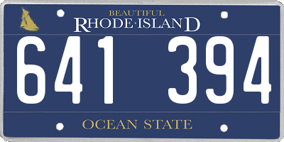 RI license plate 641394