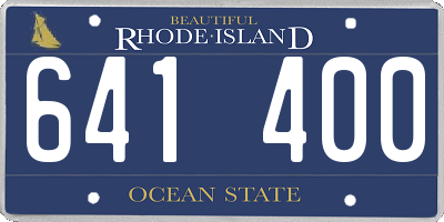 RI license plate 641400