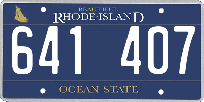 RI license plate 641407