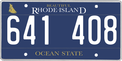 RI license plate 641408