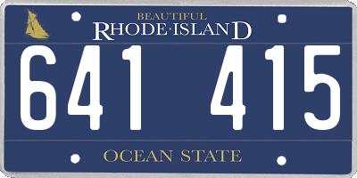RI license plate 641415