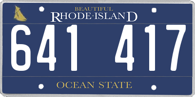 RI license plate 641417