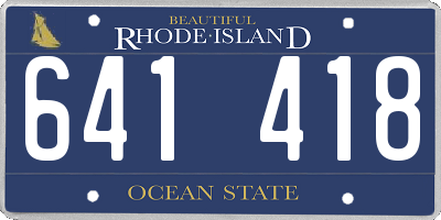 RI license plate 641418