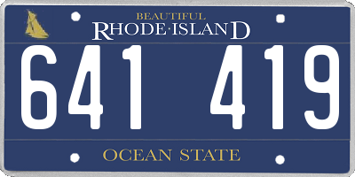 RI license plate 641419