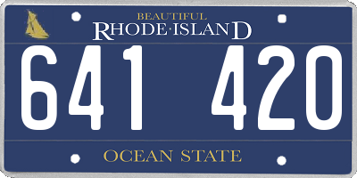 RI license plate 641420