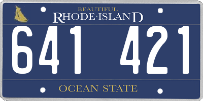 RI license plate 641421