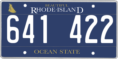 RI license plate 641422