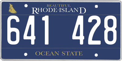 RI license plate 641428
