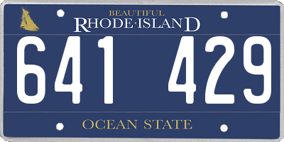 RI license plate 641429