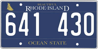RI license plate 641430