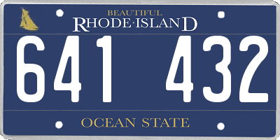 RI license plate 641432