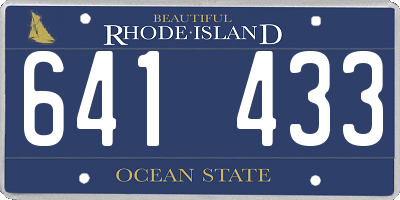 RI license plate 641433
