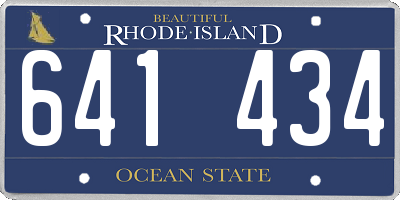 RI license plate 641434