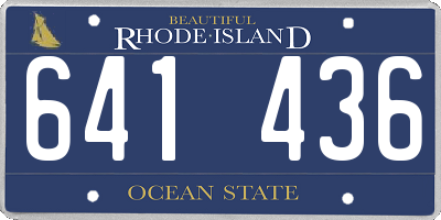 RI license plate 641436
