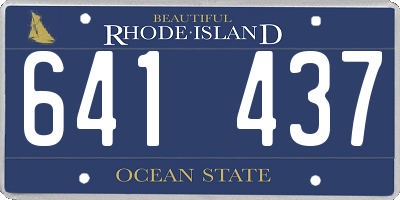 RI license plate 641437