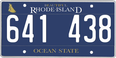 RI license plate 641438