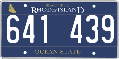 RI license plate 641439