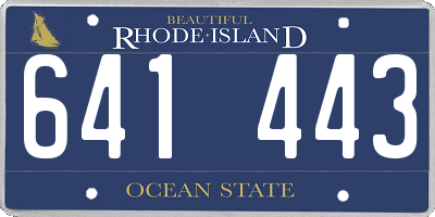 RI license plate 641443