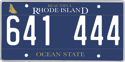 RI license plate 641444