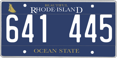RI license plate 641445