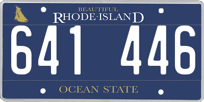 RI license plate 641446