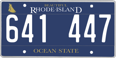 RI license plate 641447