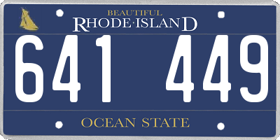 RI license plate 641449