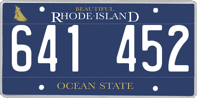 RI license plate 641452