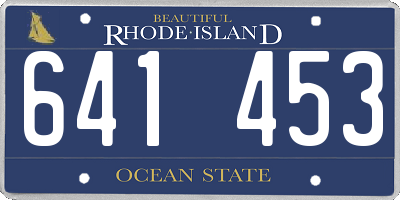 RI license plate 641453