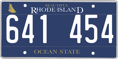 RI license plate 641454