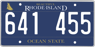 RI license plate 641455