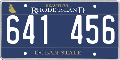 RI license plate 641456