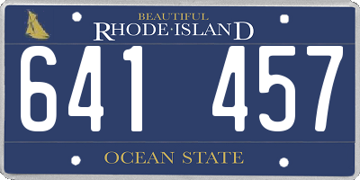 RI license plate 641457