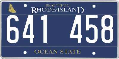 RI license plate 641458