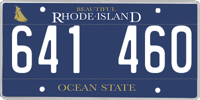 RI license plate 641460