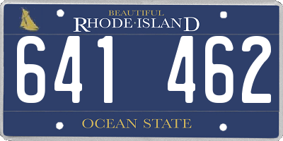 RI license plate 641462