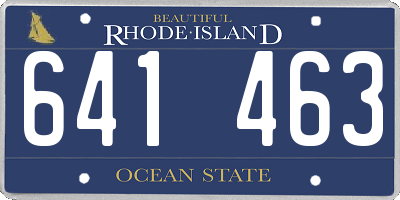 RI license plate 641463