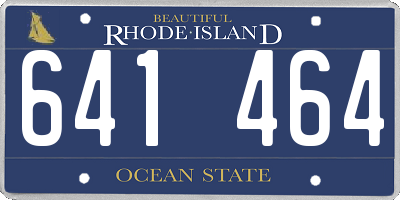 RI license plate 641464