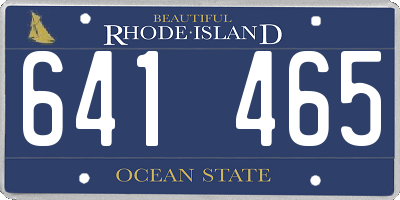 RI license plate 641465