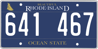 RI license plate 641467