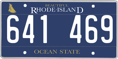 RI license plate 641469