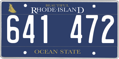 RI license plate 641472